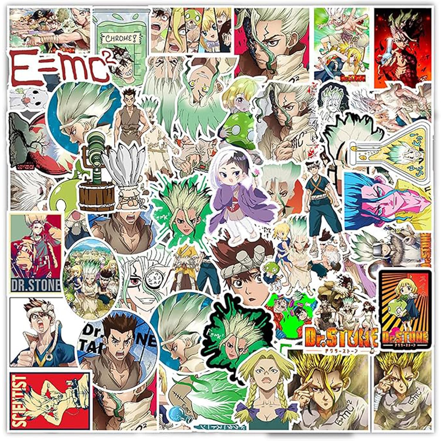Amazon | ドクターストーン Dr.STONE ステッカー 貼り紙 PVC材質 石神
